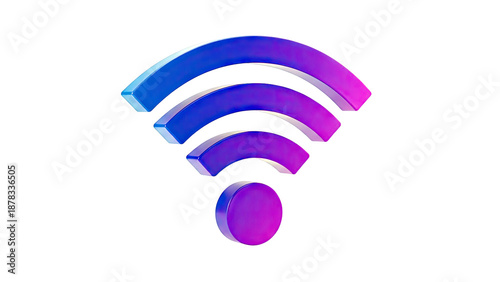 3D WiFi Symbol with Blue and Purple Gradient
