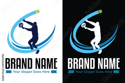 padel tennis logo, padel sport logo illustration design