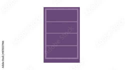 Purple Bookshelf Vector Illustration