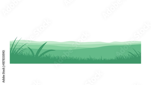 Green Grass Landscape Background, Nature Border, Summer Field