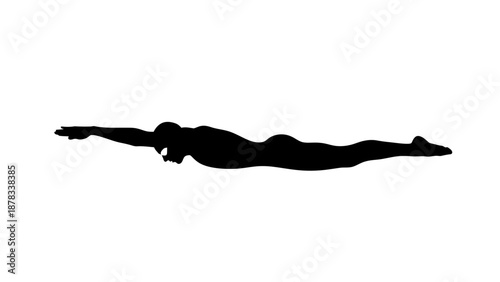 Silhouette of a swimmer doing freestyle stroke