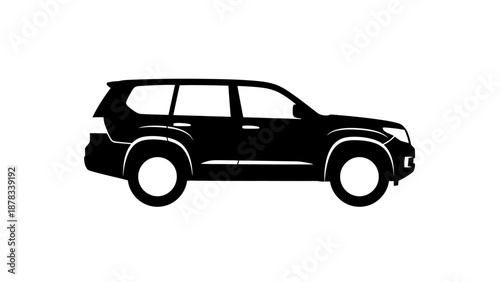 Black SUV Silhouette - Off-road Vehicle Icon