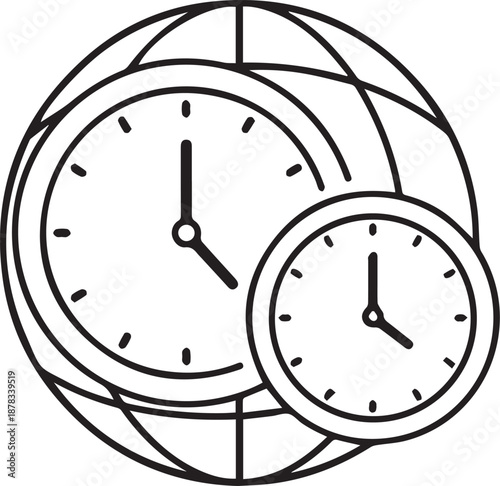 Global Time Zone Clock Icon