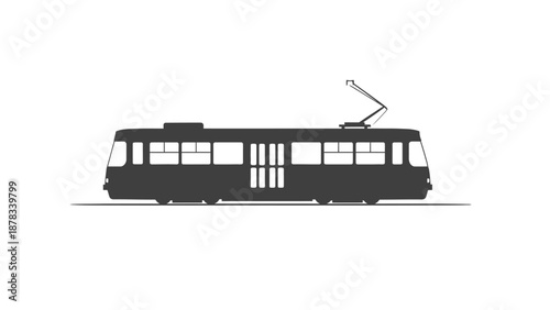 Modern Tram Silhouette