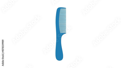 Blue Comb Isolated on White Background - Hair Styling Tool