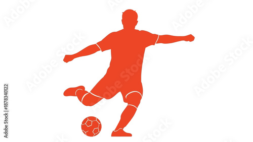 Soccer Player Kicking Ball Silhouette