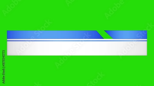 Blue Animated Lower Third Motion Graphic Text Box on Green Screen Background