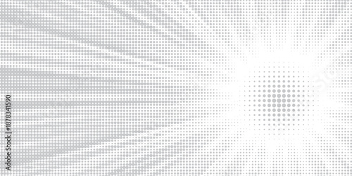 Halftone gradient sun rays pattern. Abstract halftone color dots background. Red pop art, comic small dots. star rays halftone poster. shine, explosion. sunrise rays background.