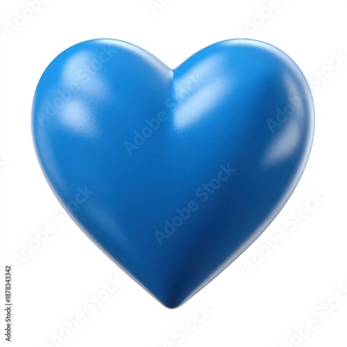 Blue heart isolated on white background