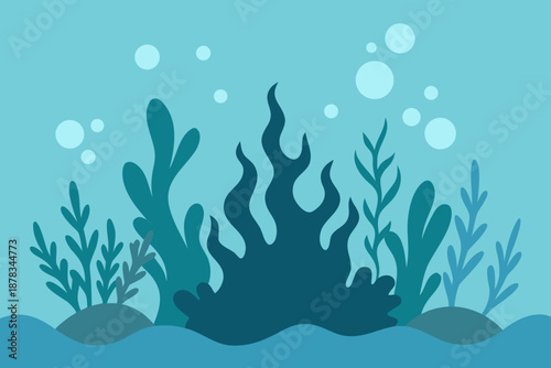 Minimal Underwater Botanical Vector 
