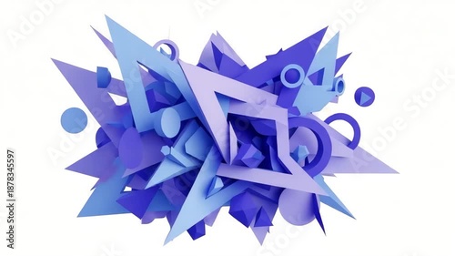 Blue Christmas snowflake and tree on abstract blue background