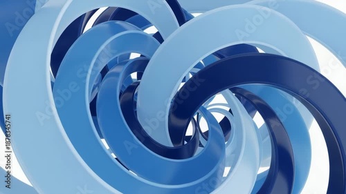Blue abstract spiral background with circular design elements