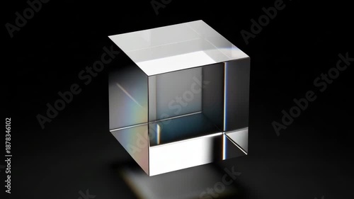 Abstract 3D cube background with glowing light and digital design