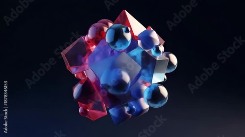 Abstract blue background with glowing lights and a burning candle with crystal and gem decorations