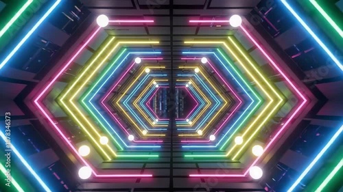 Abstract colorful background with glowing digital lights and flowing tech lines creating a modern futuristic design