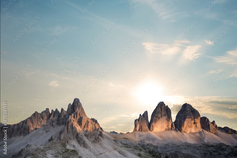 Fototapeta premium sunrise at sunset in the italian dolomites. beautiful nature landscape.