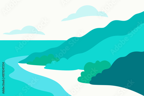 Great Barrier Reef Coastline Vector 