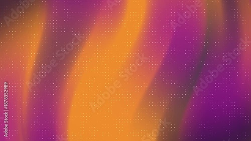 Intense purple and orange wavy backdrop with a fine digital grid of white light points