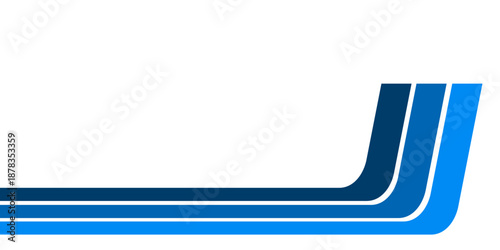 Abstract Blue Graphic Stripes and Curved Lines Design Element Isolated on White Background for Vehicle Wraps Racing Decals Sport Branding Speed Motion Concept and Corporate Identity