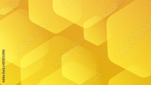 Energetic yellow and gold backdrop with layered transparent hexagons creating a deep luminous effect