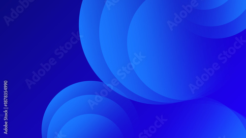Atmospheric royal blue background with soft glowing circular gradients and overlapping transparent sphere shapes