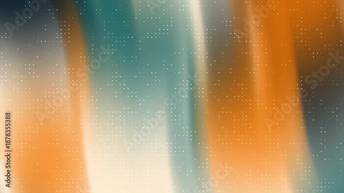 Beautiful abstract background with smooth orange and teal color gradients featuring a subtle grid of glowing white dots