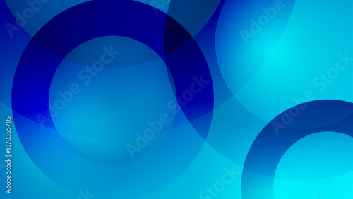 Royal blue and cyan geometric spheres with bright spotlight glow