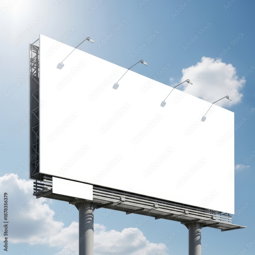 Obraz premium Large Blank Billboard with Cloudy Sky.