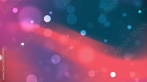 Vibrant pink and blue abstract background with diagonal light streaks and scattered circular bokeh effects