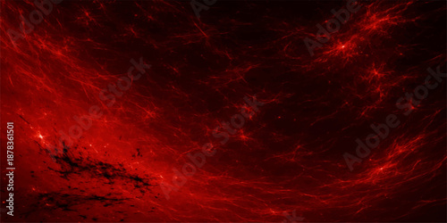 An abstract red fire background featuring a dramatic sunset sky with hot orange flames and dark smoke clouds blending into a textured nature landscape at dawn