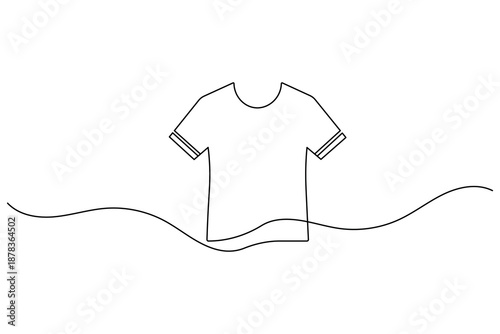 T shirt apparel icon continuous one line minimalist outline vector illustration