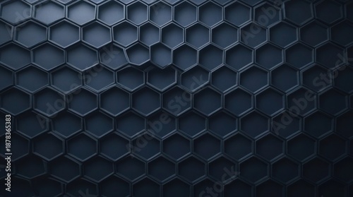 Dark Metallic Hexagon Texture Background with Futuristic Technology Style