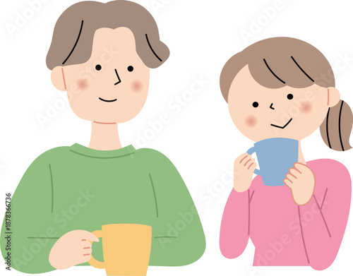 飲み物を飲むカップル