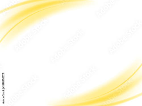 左上と右下の柔らかなウェーブ背景のイラスト（黄色）