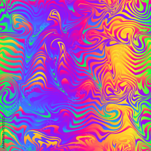 Vivid Psychedelic Flow Seamless pattern