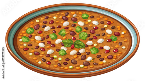 Colorful Illustration of Delicious Dal Makhani Dish