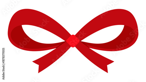 A Minimalist and Celebratory Red Bow Illustration Perfect for Christmas and Holiday Gift Packaging or Festive Event Promotions