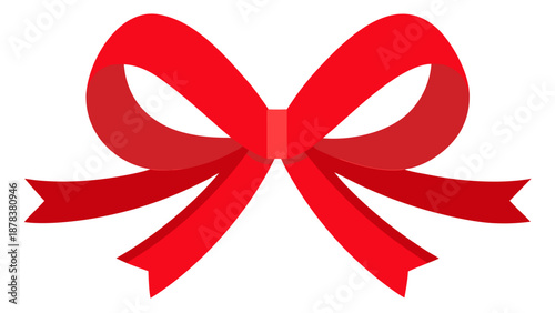 A vibrant minimalist festive red bow illustration perfect for holiday designs digital marketing and gift wrapping with a cheerful and celebratory mood.