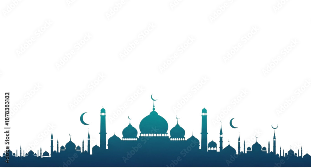 Naklejka premium silhouette of mosque in the night