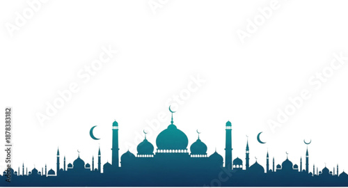 silhouette of mosque in the night