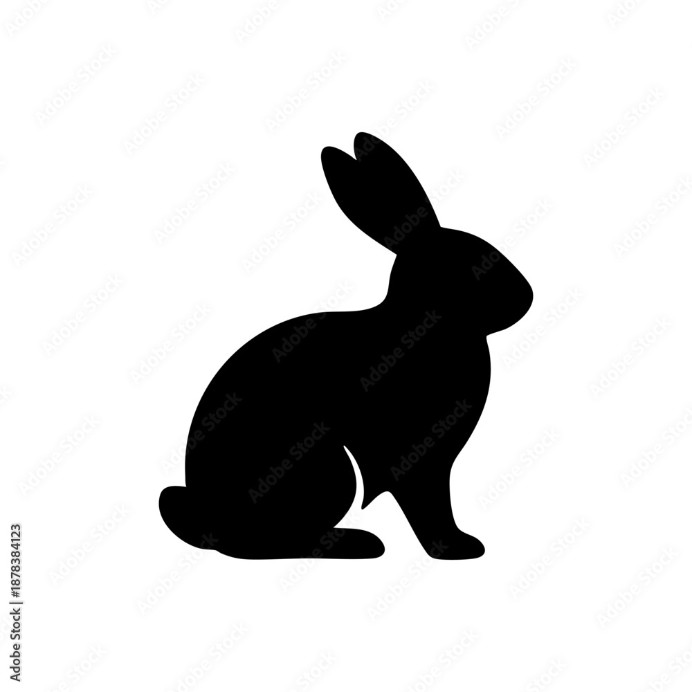 Obraz premium Rabbit Silhouette Vector Illustration