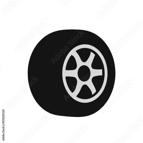 3D Icon of Car Tire.