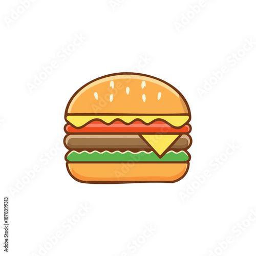 Delicious cheeseburger with melted cheese and fresh lettuce