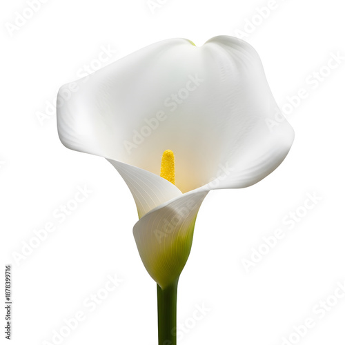 Elegant White Calla Lily with Bright Yellow Center