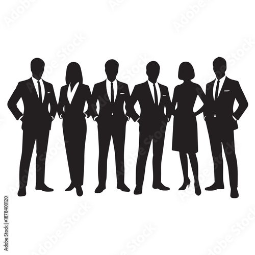 business people,  Silhouettes of business people sitting, men and women 