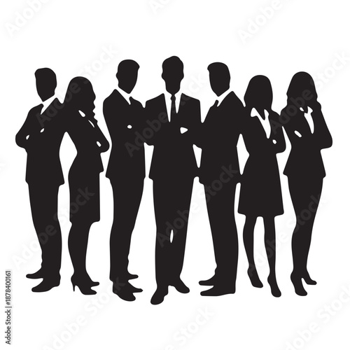 business people,  Silhouettes of business people sitting, men and women 