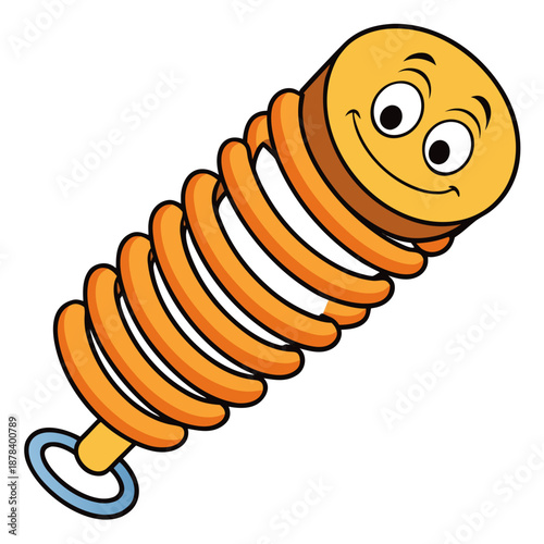 Cartoon spring with face