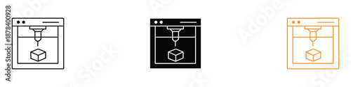3D printer icon vector. additive manufacturing device symbol. vector illustration.