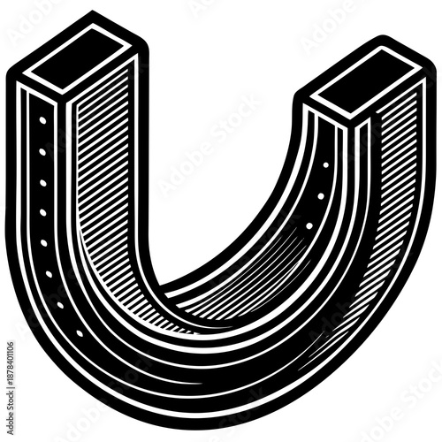 Black and white horseshoe