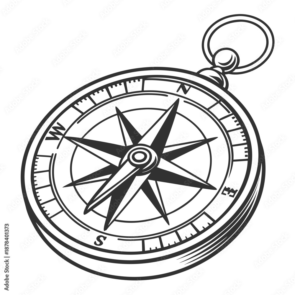 Fototapeta premium Vintage compass illustration